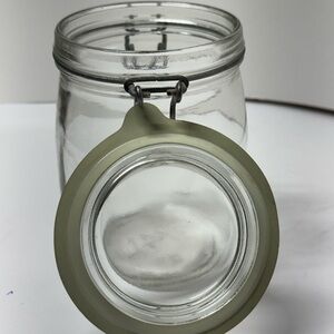 Vintage 1970’s Wheaton Fine Glassware Storage Jar With Metal Bail Sealing Lid